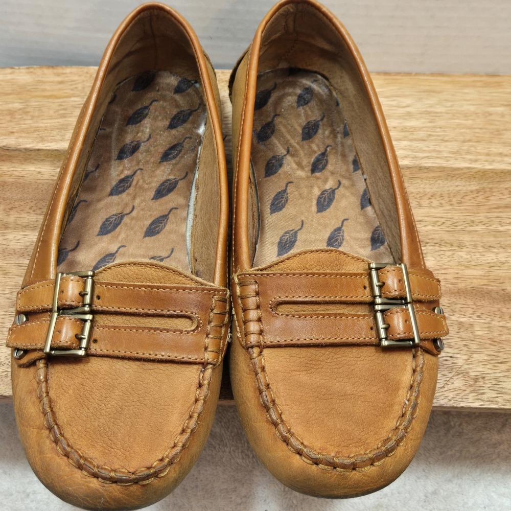Nurture Brown Leather Slip on Flats Flats Size 6M Super Comfortable - Picture 8 of 16